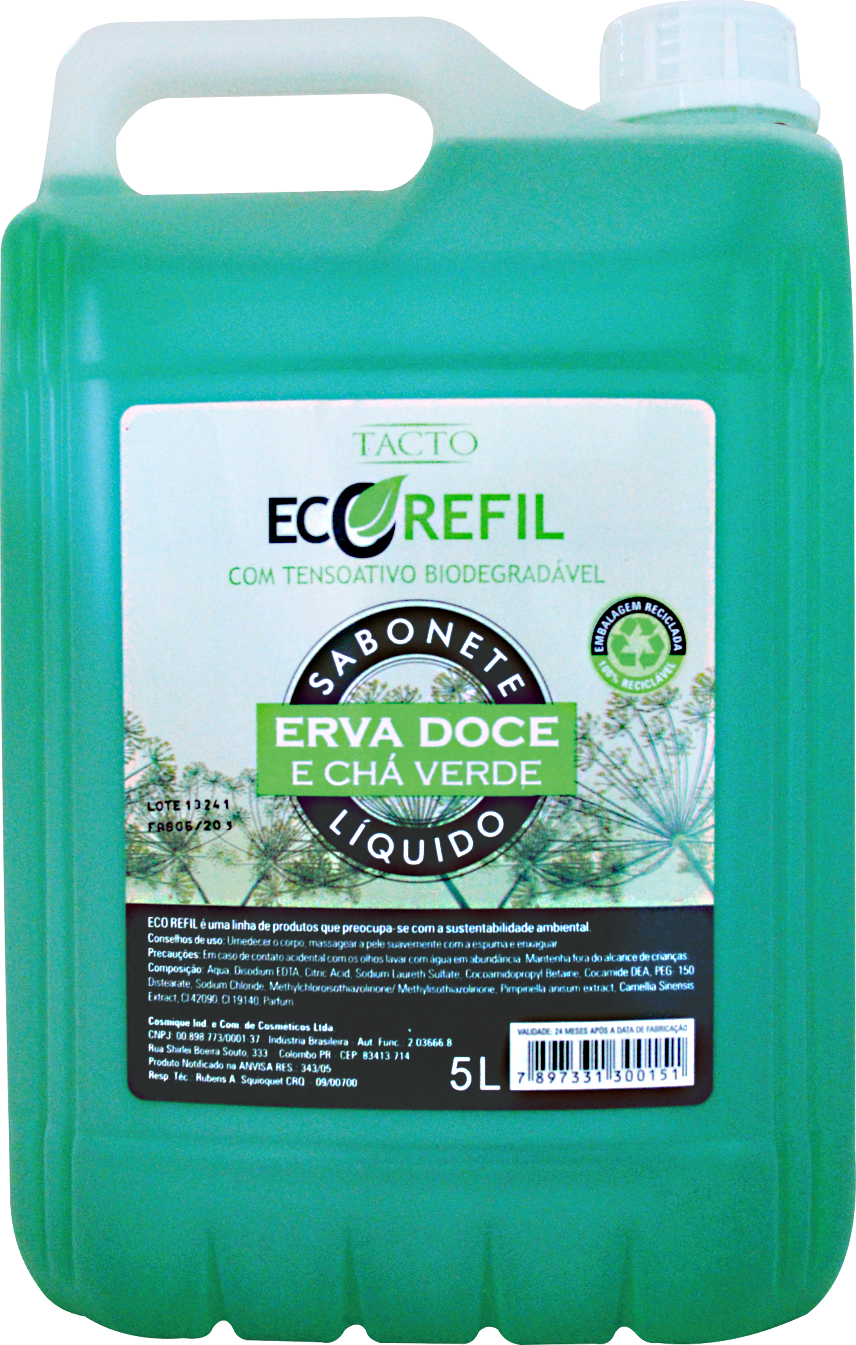 Sabonete Líquido Eco Refil Erva Doce e Ch...