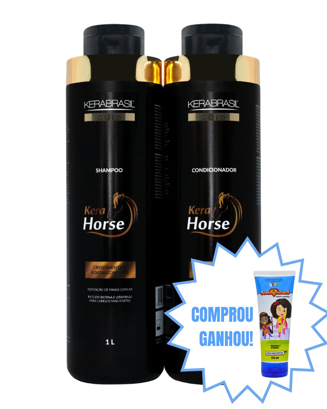 Kit Kera Horse Kerabrasil 1L | Ganhe Crem...